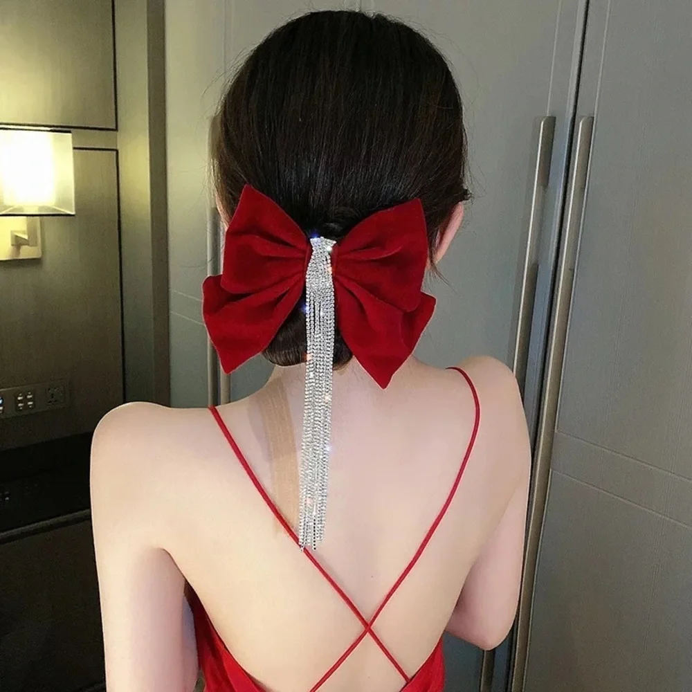 Oversized Velvet Bow French Barrette Hair Clip